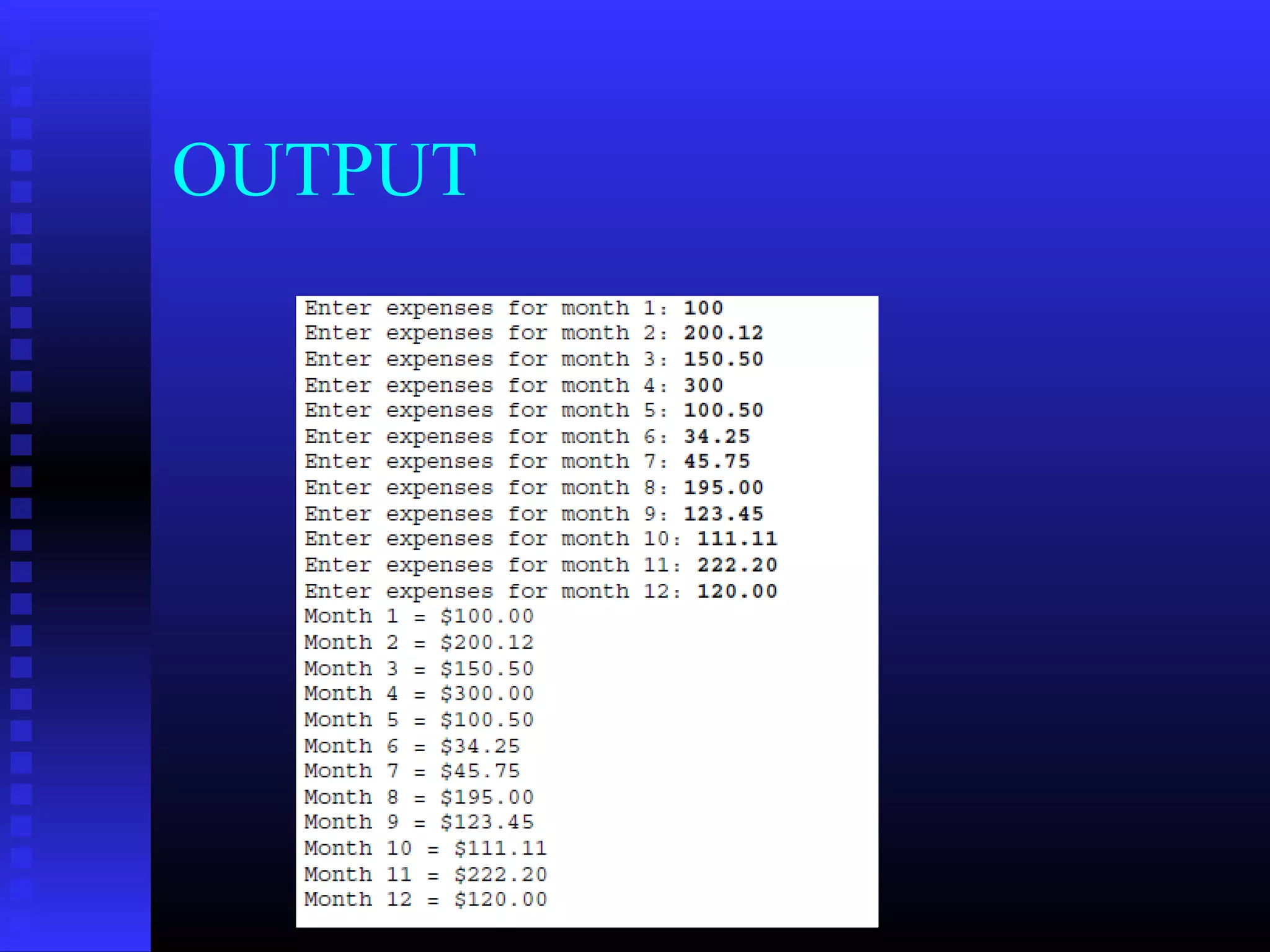 OUTPUT

 