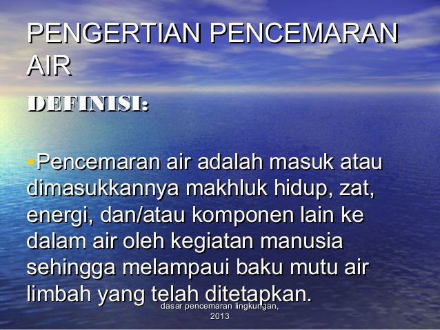 Kuliah pencemaran air