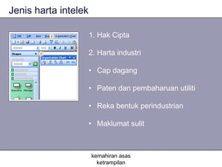 Jenis harta intelek

                      1. Hak Cipta

                      2. Harta industri

                      • Cap dagang

                      • Paten dan pembaharuan utiliti

                      • Reka bentuk perindustrian

                      • Maklumat sulit



                      kemahiran asas
                        ketrampilan
 
