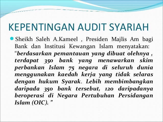 audit syariah Concept of maqasid al-syariah in directly meaning maqasid al-syariah can be define as the objectives of islamic law therefore, audit syariah is the process to analyse, check, investigate and to make sure the operation and the management of islamic financial institution. audit syariah Concept of maqasid al-syariah in directly meaning maqasid al-syariah can be define as the objectives of islamic law therefore, audit syariah is the process to analyse, check, investigate and to make sure the operation and the management of islamic financial institution.