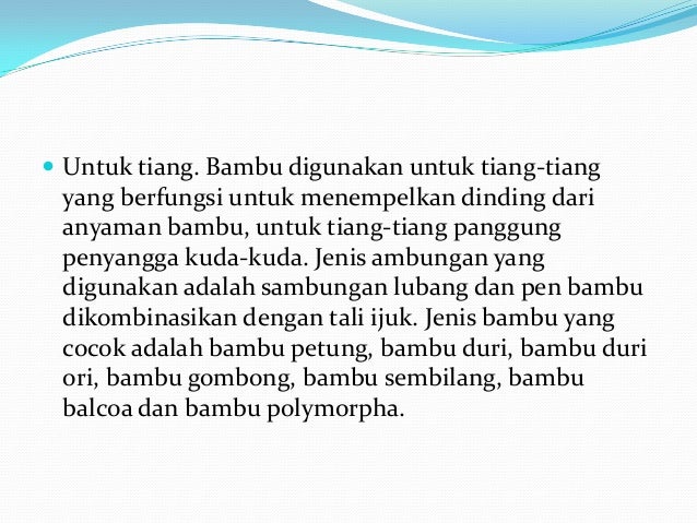 Kuliah tekbam bambu