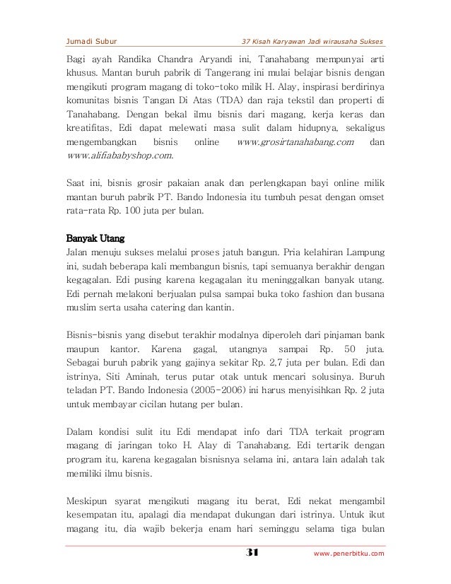 Kuli Bangunan Jadi Juragan (Ebook Motivasi Menjadi 