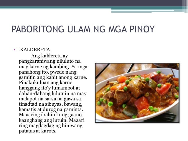 Pagkaing Pinoy Recipe And Procedure