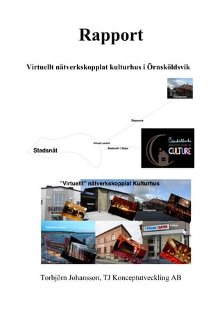 Rapport
Virtuellt nätverkskopplat kulturhus i Örnsköldsvik

Torbjörn Johansson, TJ Konceptutveckling AB

 