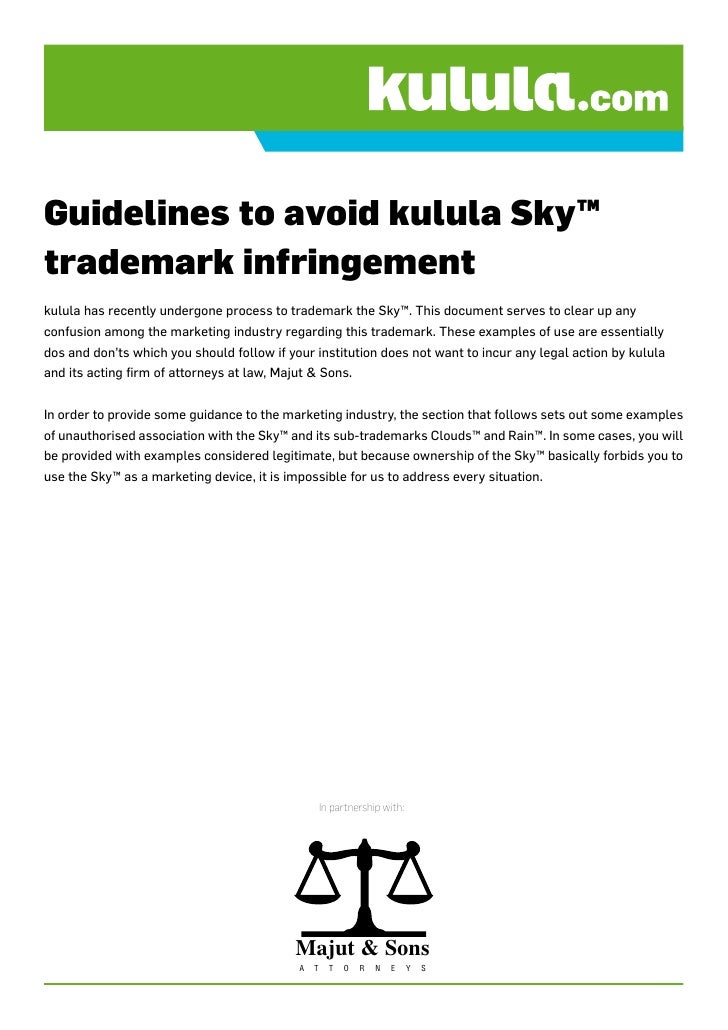 Guidelines To Avoid Kulula Sky Trademark Infringement