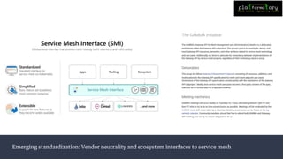 Emerging standardization: Vendor neutrality and ecosystem interfaces to service mesh
 