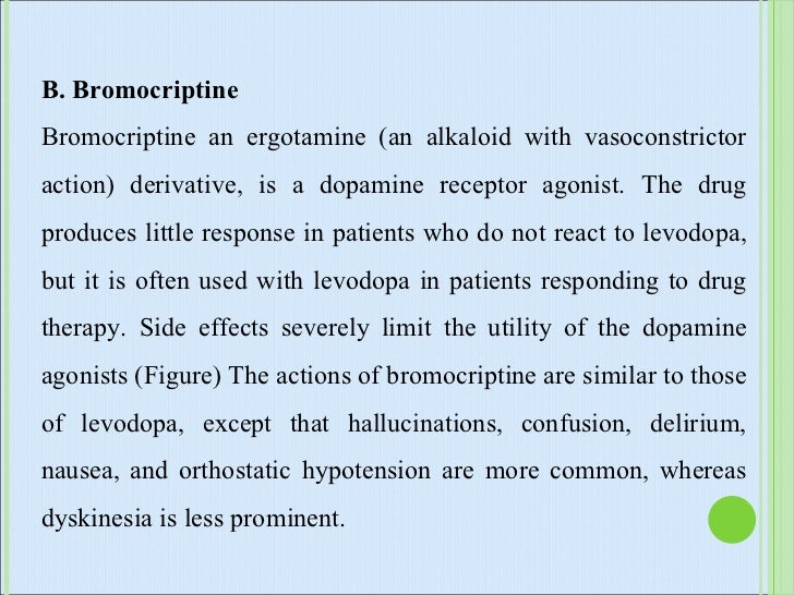 Bromocriptine side effects