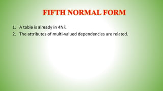 1. A table is already in 4NF.
2. The attributes of multi-valued dependencies are related.
 