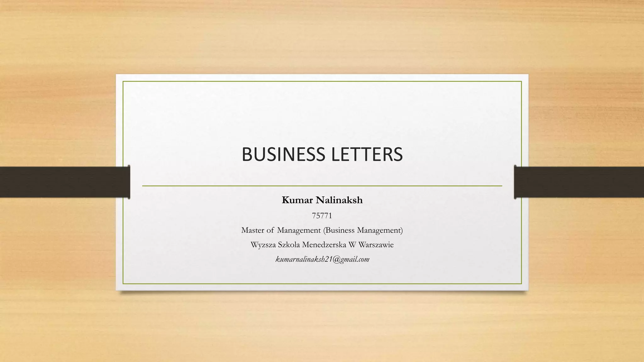 Business Letters | PPT