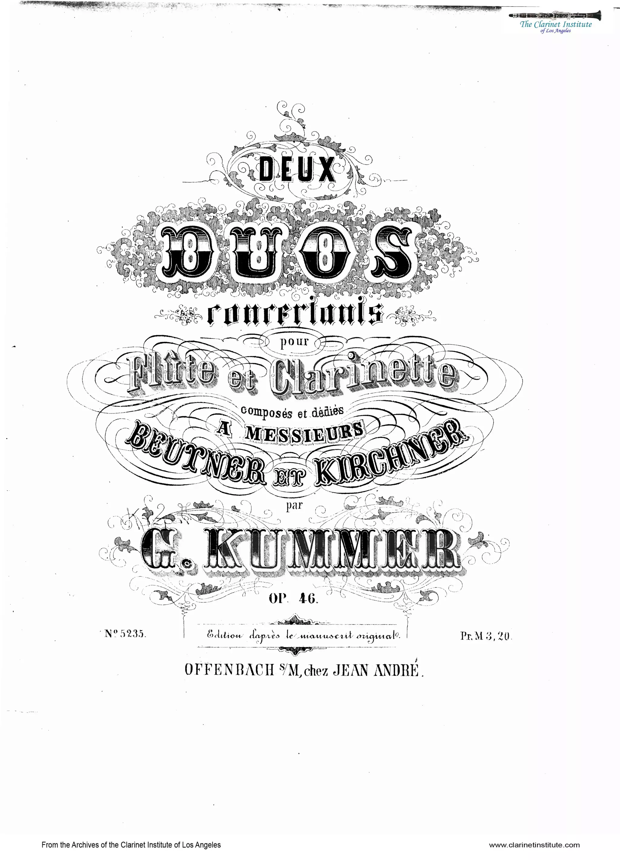 Kummer, kaspar 2 duos for flute and op.46[1] PDF