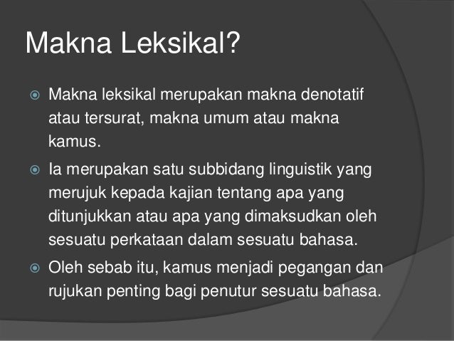 Makna Leksikal Dalam Bahasa Melayu : Soalan 28 hingga 30 - Soalan