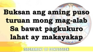Buksan ang aming puso
turuan mong mag-alab
Sa bawat pagkukuro
lahat ay makayakap
 
