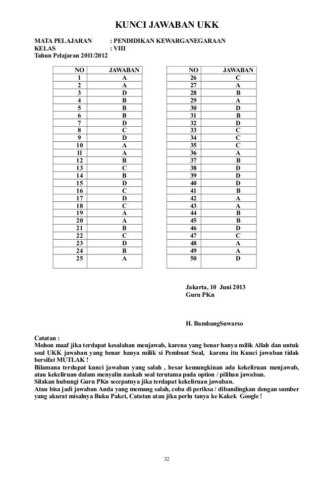 Kunci Jawaban Lks Pkn Kelas 8 Kurikulum 2013 Guru Galeri
