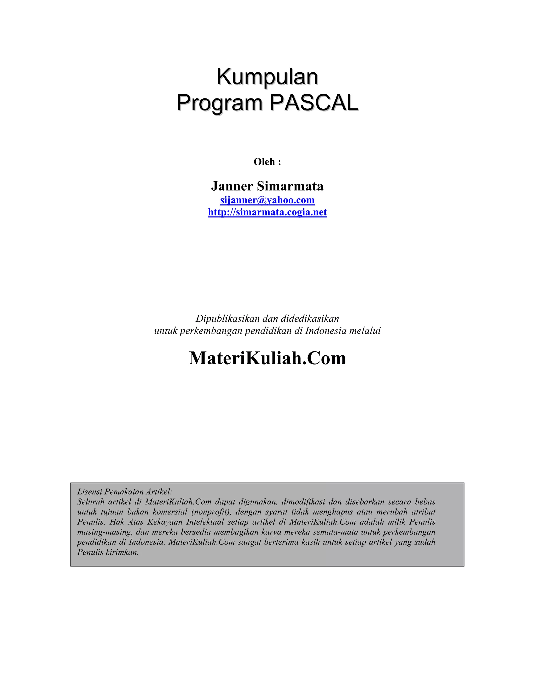 Kumpulan program-pascal | PDF