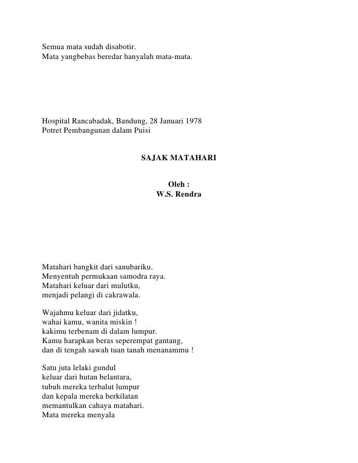 Contoh Puisi Judul Matahari Kumpulan Puisi Contoh Puisi Judul Matahari Kumpulan Puisi