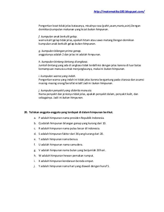 Kumpulan Soal Dan Pembahasan Himpunan