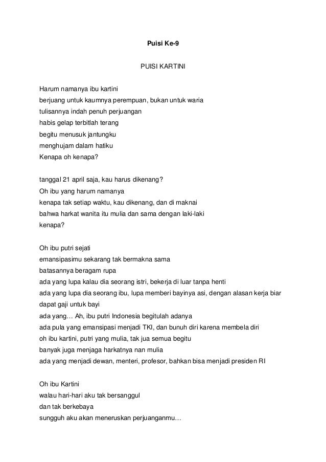 Contoh Geguritan Ra Kartini - Contoh Now
