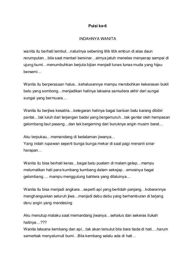 Kumpulan 30 puisi tentang wanita