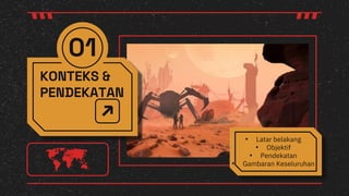 01
• Latar belakang
• Objektif
• Pendekatan
• Gambaran Keseluruhan
KONTEKS &
PENDEKATAN
 