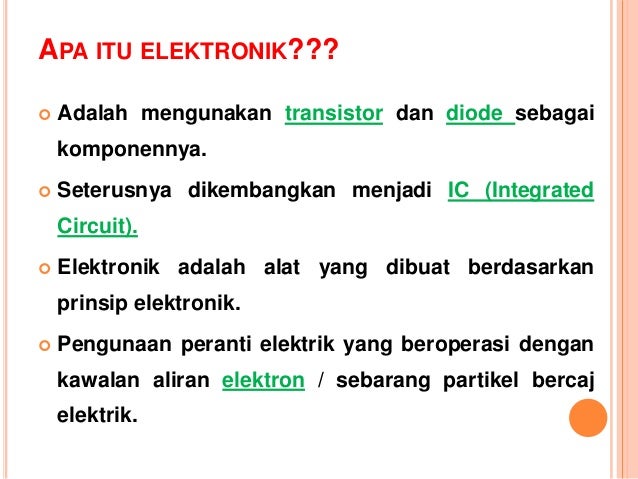 Elektronik dan sistem kawalannya