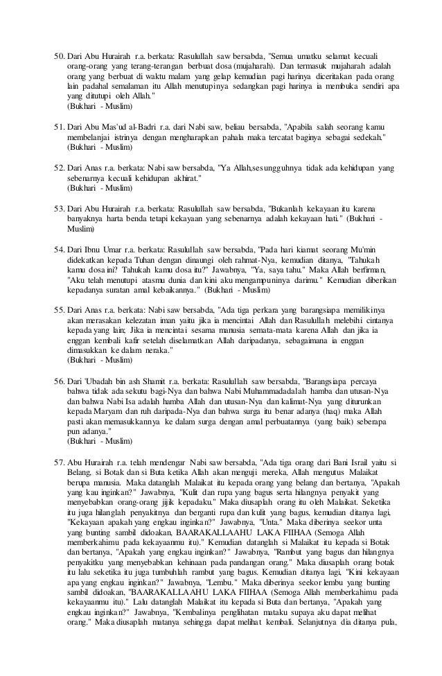 Kumpulan Beberapa Hadits Shahih