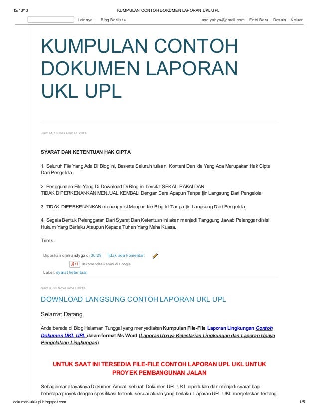 Format Laporan Ukl Upl | download langsung kumpulan contoh laporan ukl upl Format Laporan Ukl Upl | download langsung kumpulan contoh laporan ukl upl