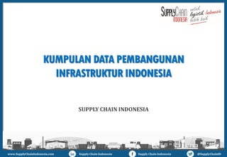 1
www.SupplyChainIndonesia.com Supply Chain Indonesia Supply Chain Indonesia @SupplyChainID
in f
KUMPULAN DATA PEMBANGUNAN
INFRASTRUKTUR INDONESIA
SUPPLY CHAIN INDONESIA
 
