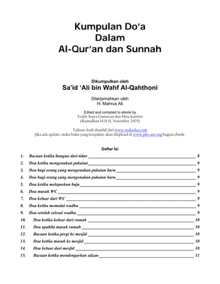 Kumpulan Do’a
                             Dalam
                     Al-Qur’an dan Sunnah


                             ...