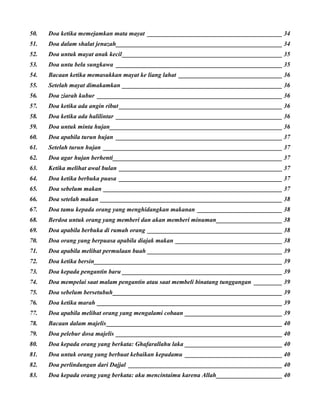 50.   Doa ketika memejamkan mata mayat ___________________________________________ 34
51.   Doa dalam shalat jenazah______...
