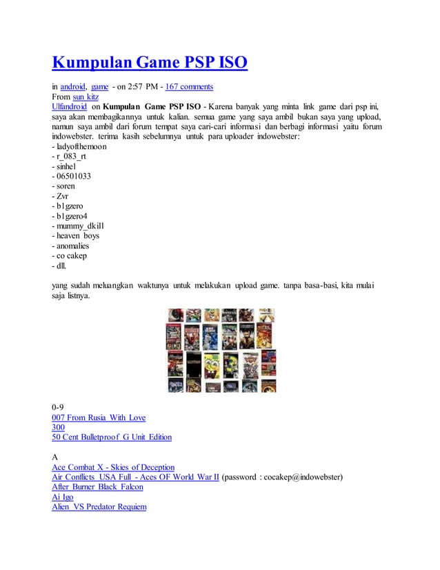 Kumpulan game psp iso | PDF