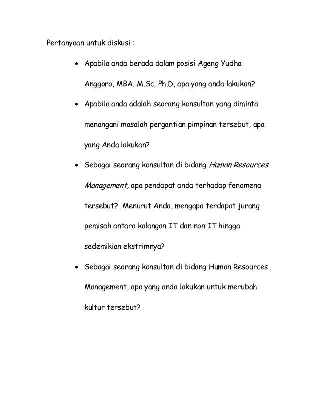 Kumpulan Kasus Human Resources Management By Daniel Doni Sundjojo