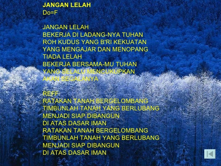 Not Angka Lagu Rohani Jangan Lelah Bekerja Diladangnya Tuhan