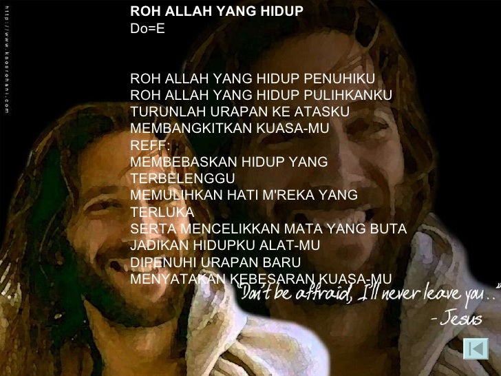 Roh Allah Yang Hidup Penuhiku Chord - Dunia Belajar