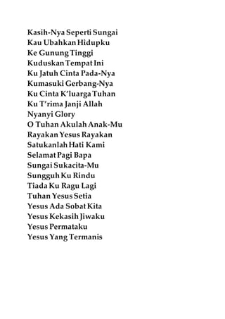 Chord Dan Not Angka Selamat Pagi Bapa Kumpulan lagu rohani gereja