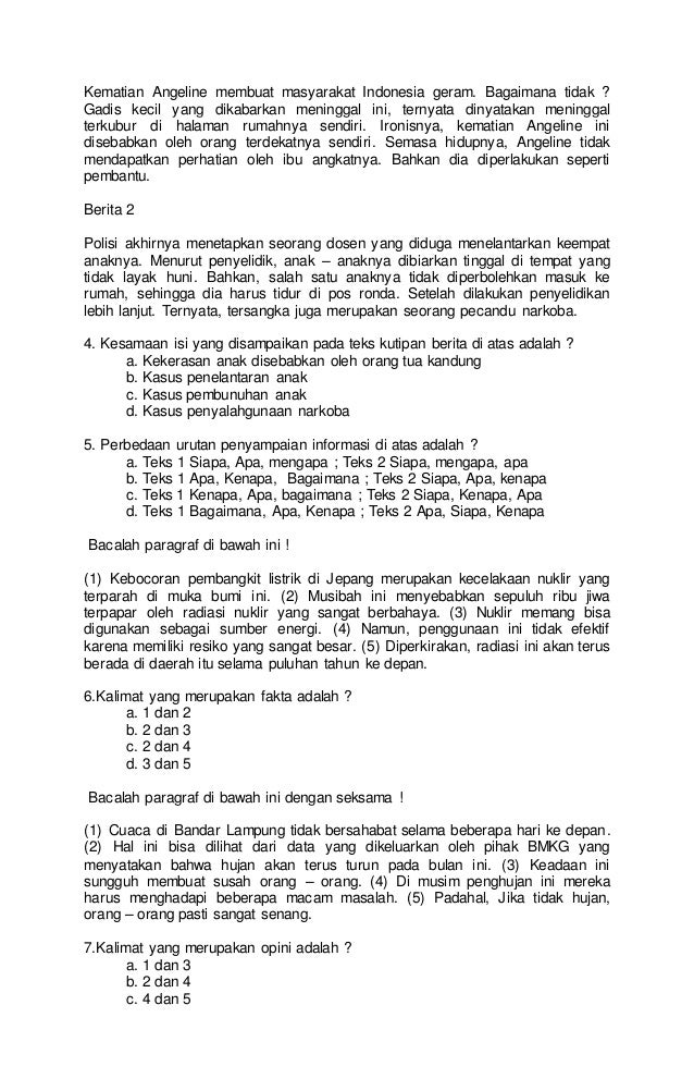 Soal Pilgan Mengisi Paragraf Rumpang Teks Tanah Longsor - Kumpulan Tugas