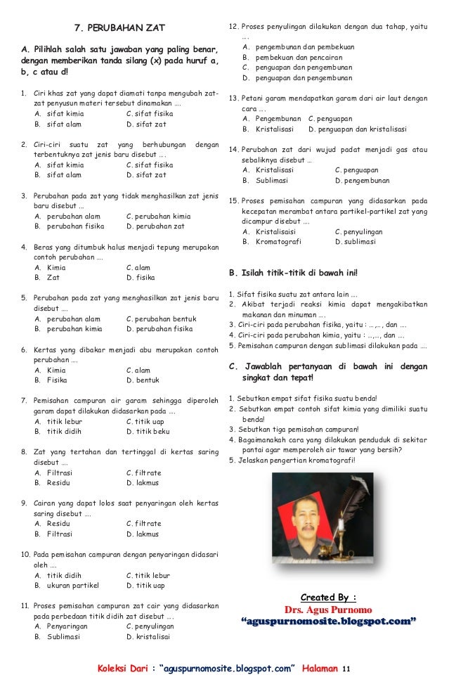 Kumpulan Latihan Soal IPA SMP Kelas VII Lengkap 1 Tahun Kumpulan Latihan Soal IPA SMP Kelas VII Lengkap 1 Tahun