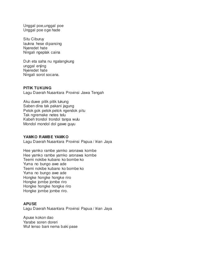 Lirik Lagu Injit Injit Semut Beserta Not Angka - Koleksi Not Angka