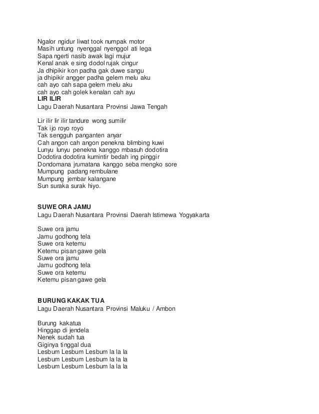 Tuliskan Lirik Lagu Suwe Ora Jamu – Cara Golden