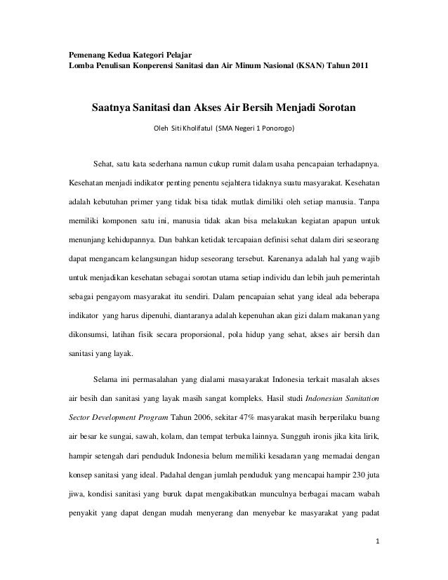Contoh Essay Ilmiah Kesehatan – Sketsa