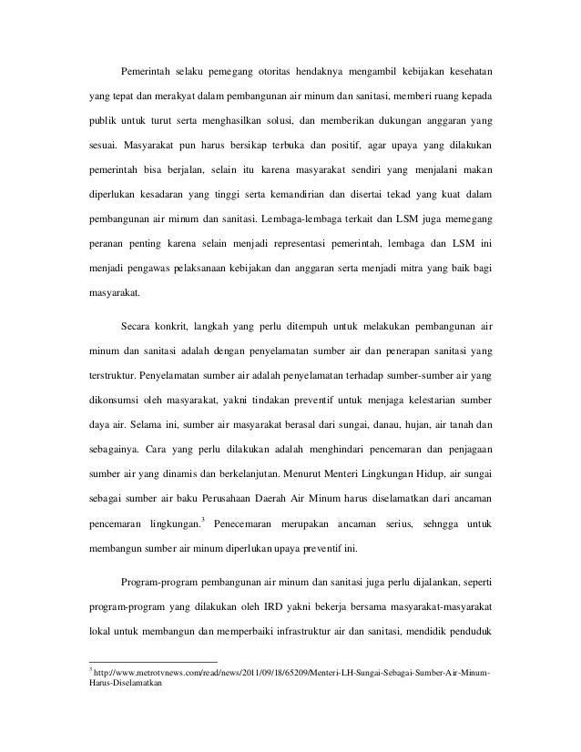 Kumpulan Karya Tulis Pemenang Lomba Penulisan Konperensi Sanitasi Dan