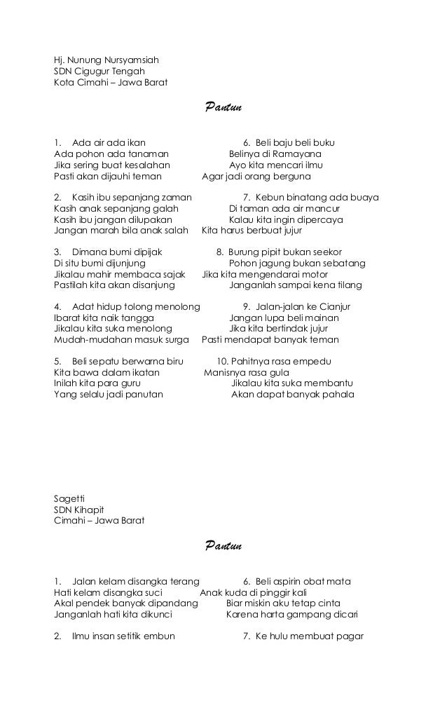 Free Gambar Contoh Soal Dan Materi Pelajaran 3 Contoh Pantun Jujur Terkeren by Cikimm.com