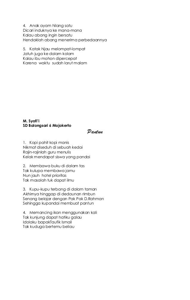 Kumpulan Pantun
