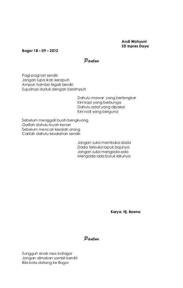Beberapa Tipe Pantun Penjelasannya Anusorn Products Ltd Parts