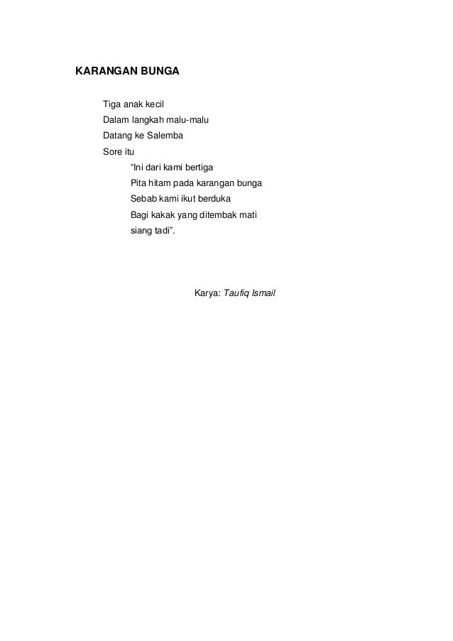 Puisi karya taufik ismail tentang sahabat