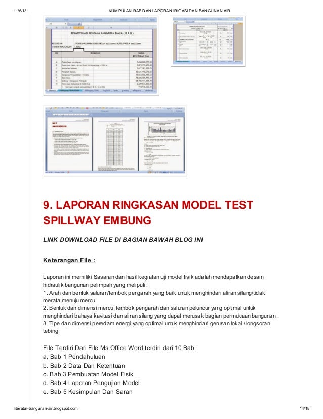 Kumpulan rab dan laporan irigasi dan bangunan air di blog 