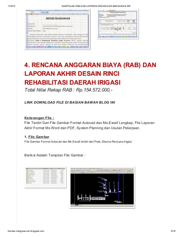 Kumpulan Rab Dan Laporan Irigasi Dan Bangunan Air Di Blog Http Lite