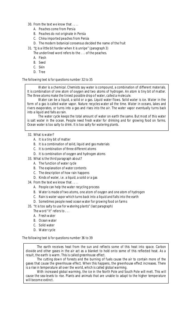 Contoh Soal Report Text Unbk Smp Kelas 9