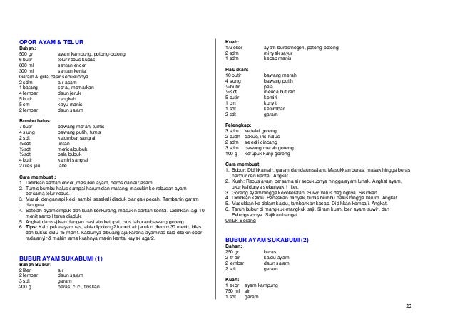 Kumpulan Resep Makanan