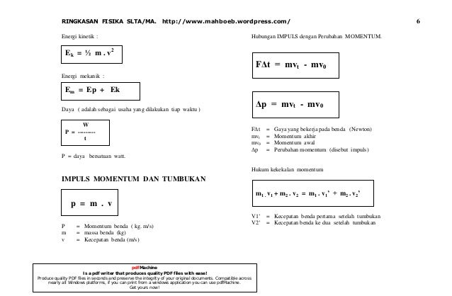 Kumpulan Rumus Rumus Fisika Sma - Wiluk Quotes