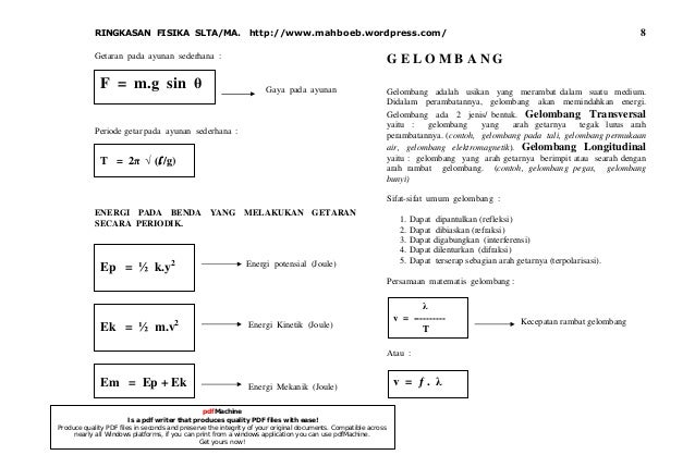 Kumpulan rumus fisika sma